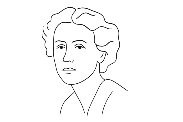 Minimalist AI-generated illustration of Milena Jesenská, remembered as Kafka’s first translator and a voice in Czech literature.