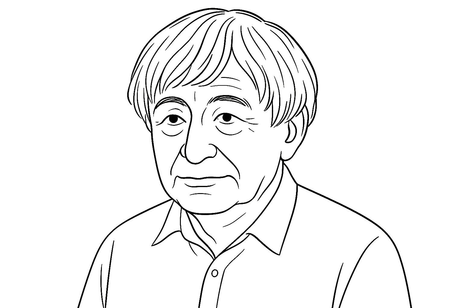 Minimalist black-and-white line illustration of Ivan Klíma, part of Ivan Klíma in translation features; drawn in elegant editorial style with clean contour lines on a white background, reflecting the calm intelligence and quiet endurance central to his writing.